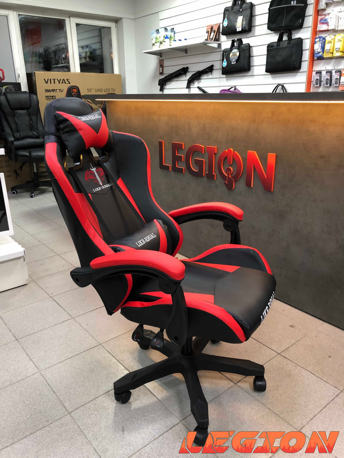 Игровое Компьютерное Кресло LK (Черно-Красное)